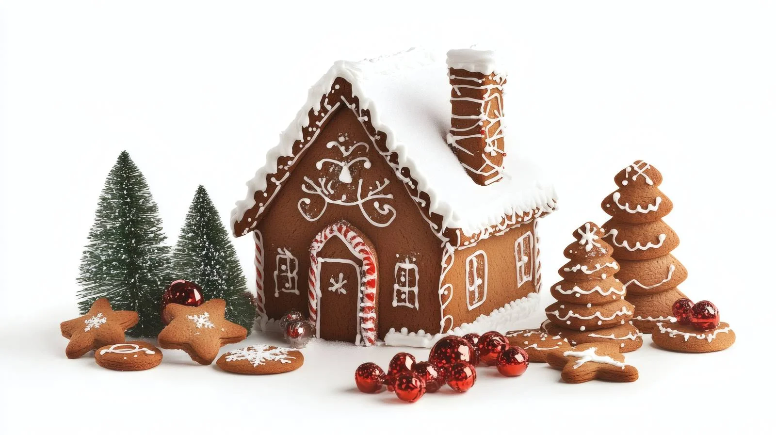 Festive Gingerbread House and Cookies Scene — free download from Dotvec