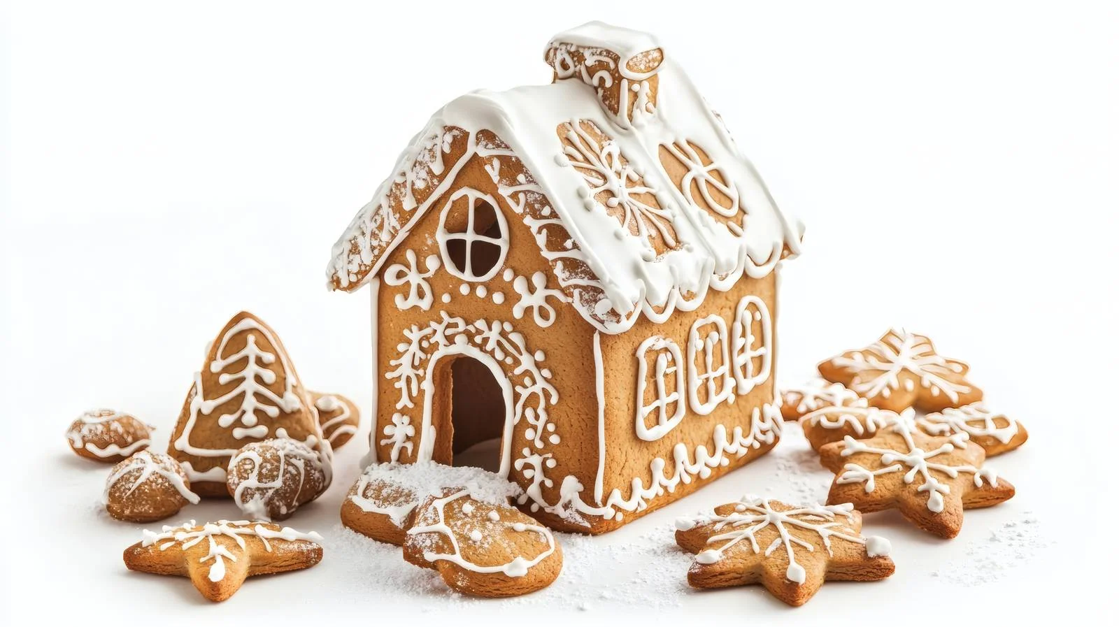Festive Gingerbread House and Cookies Decor — free download from Dotvec