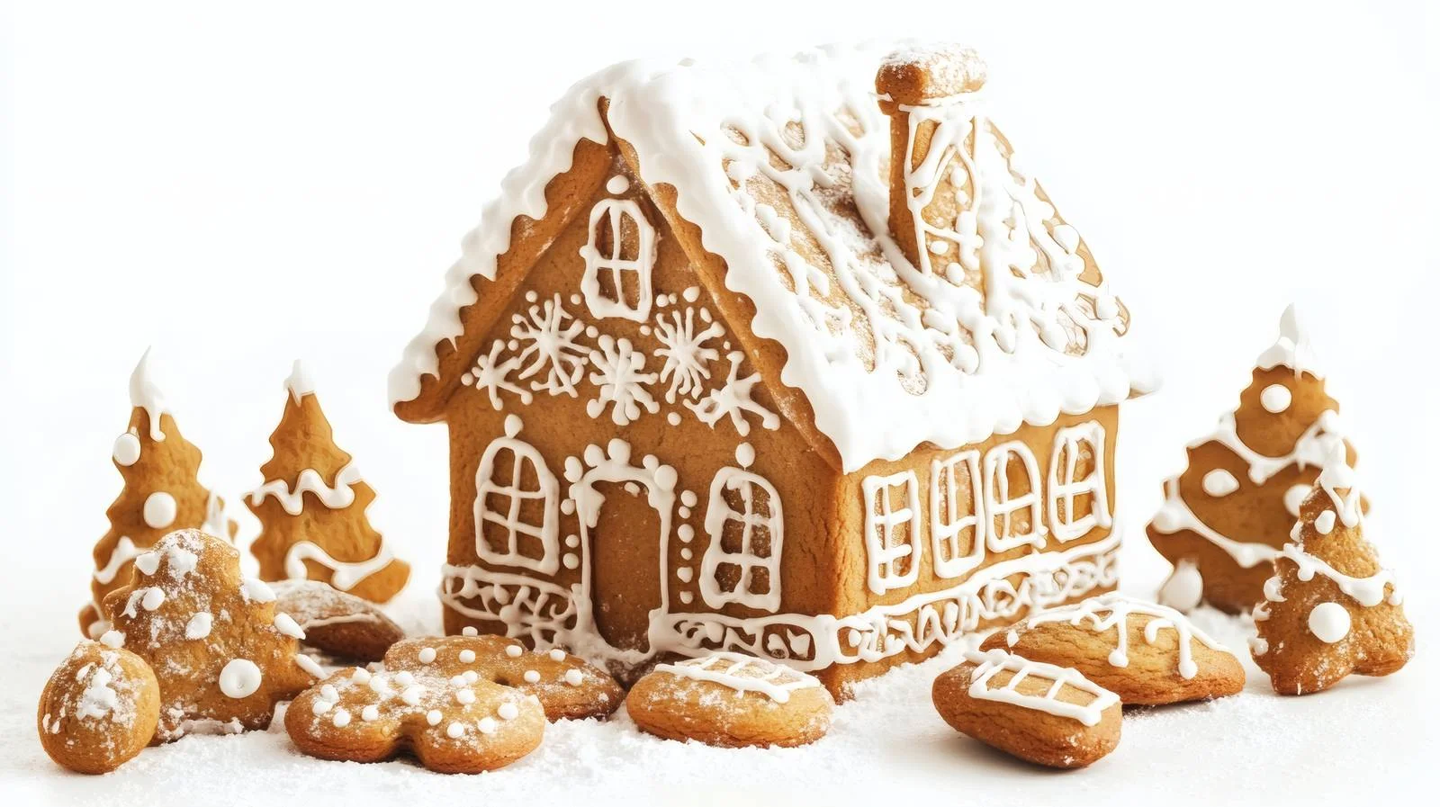 Festive Gingerbread House and Cookies Decoration — free download from Dotvec