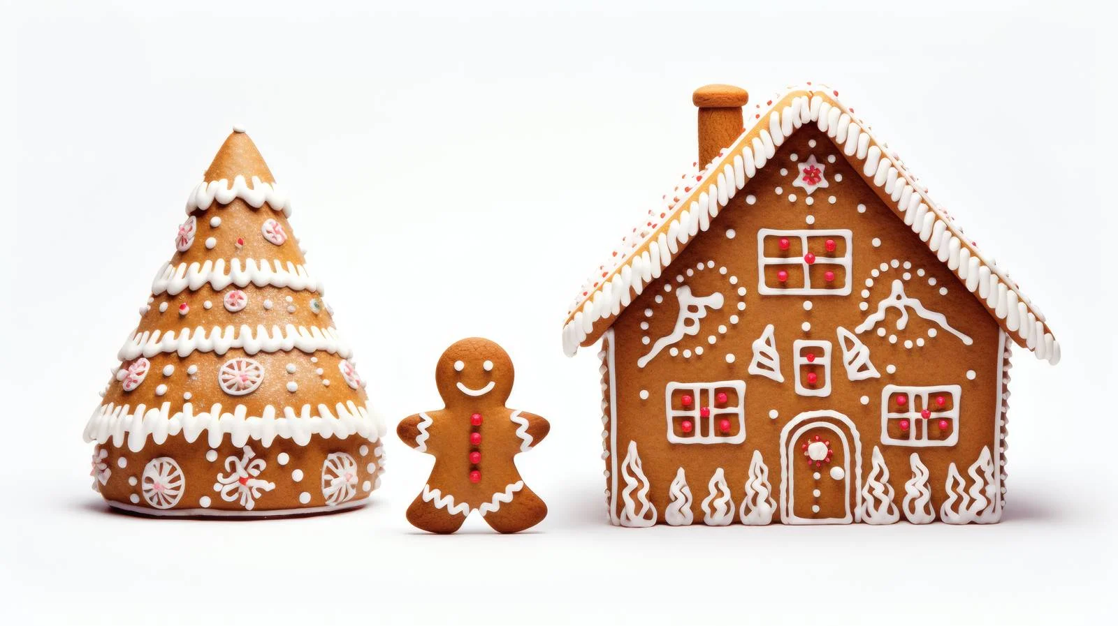 Festive Gingerbread House and Gingerman Scene — free download from Dotvec
