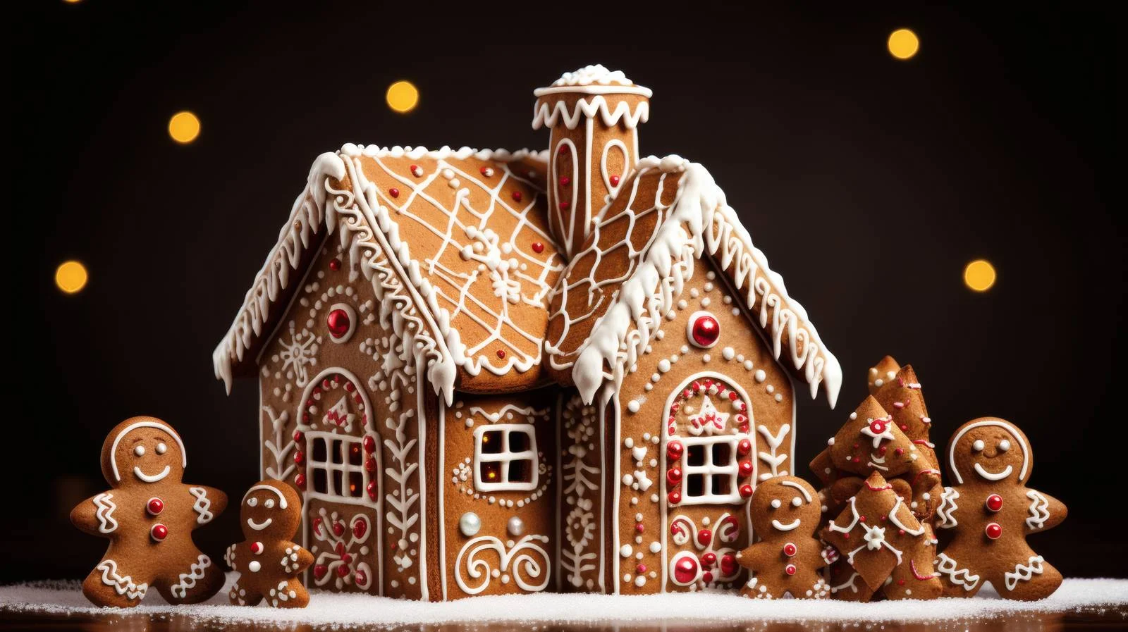 Festive Gingerbread House with Gingerman Character — free download from Dotvec