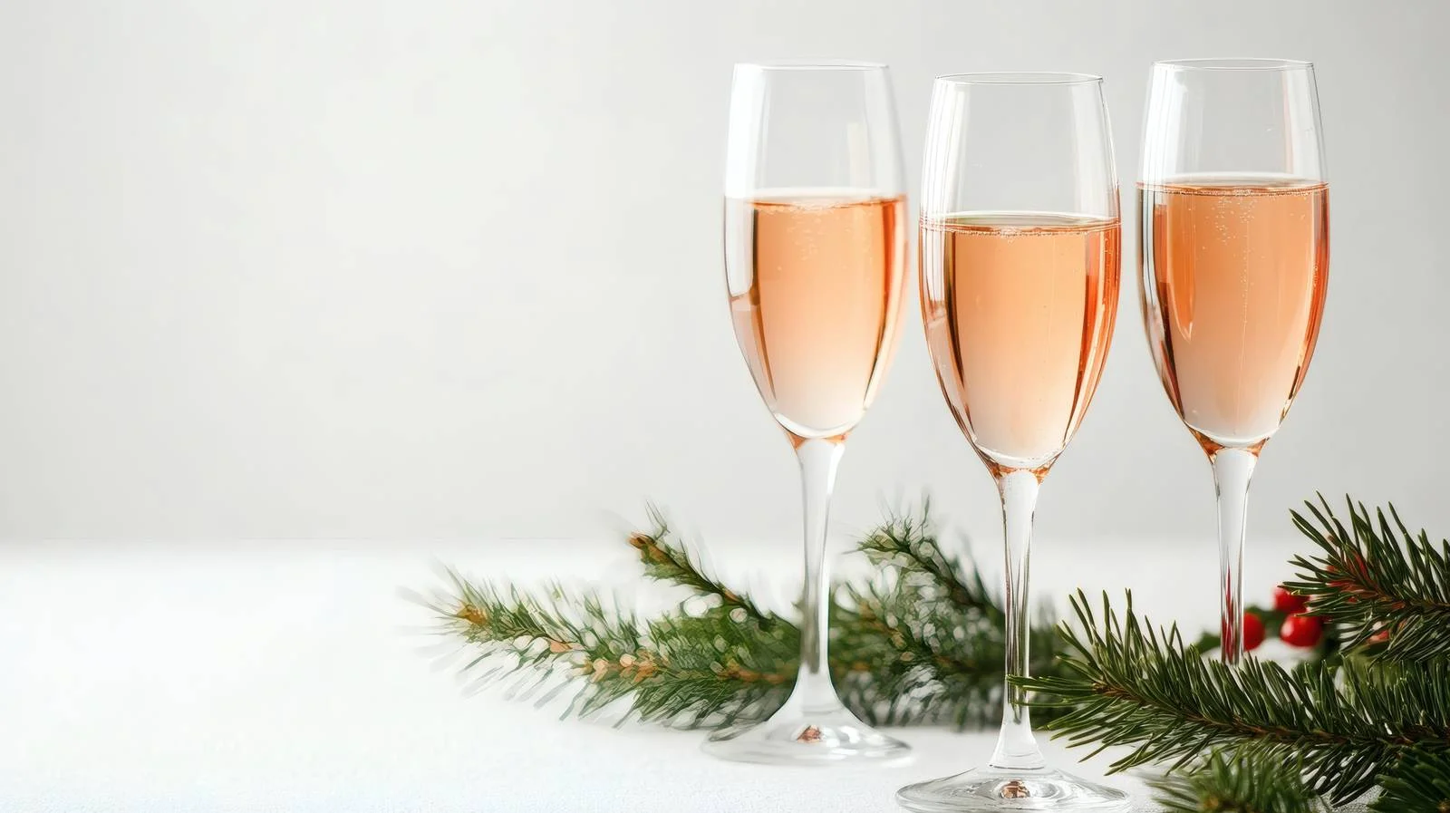 Elegant Christmas Champagne Glasses on White Background — free download from Dotvec