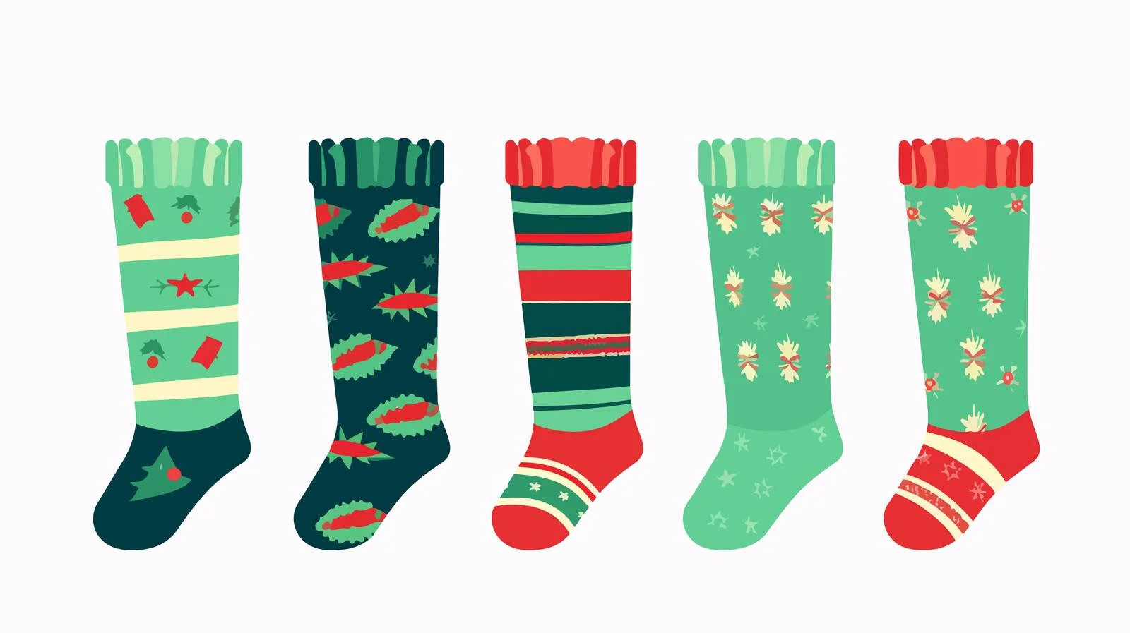 Festive Christmas Socks — free download from Dotvec