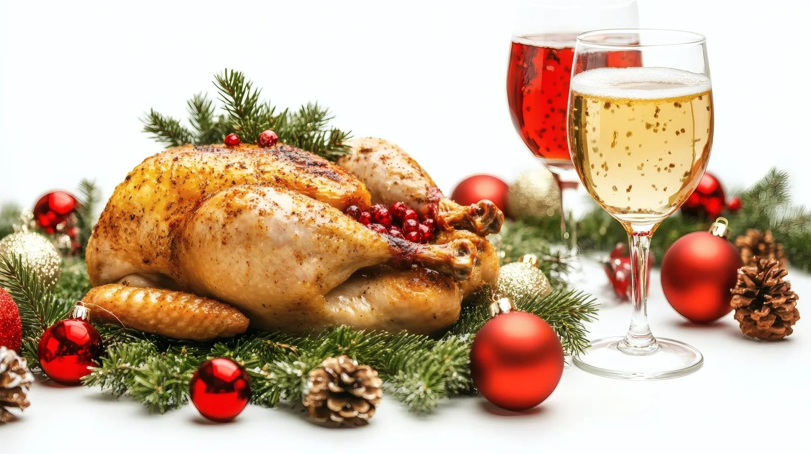 Elegant Christmas Dinner with Roasted Chicken — free download from Dotvec