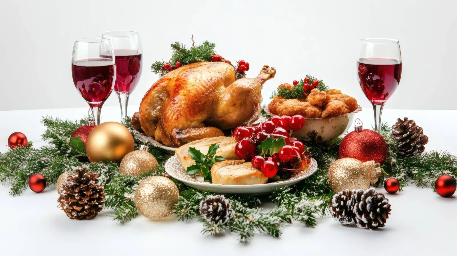 Festive Christmas Spread with Roasted Turkey — free download from Dotvec