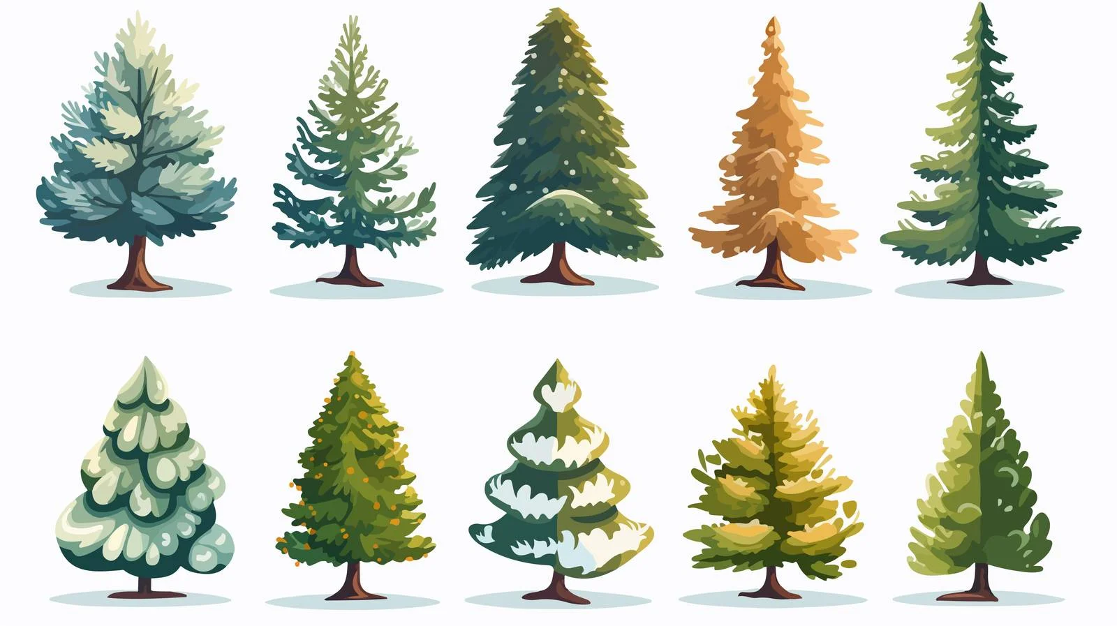Christmas Trees on White Background — free download from Dotvec