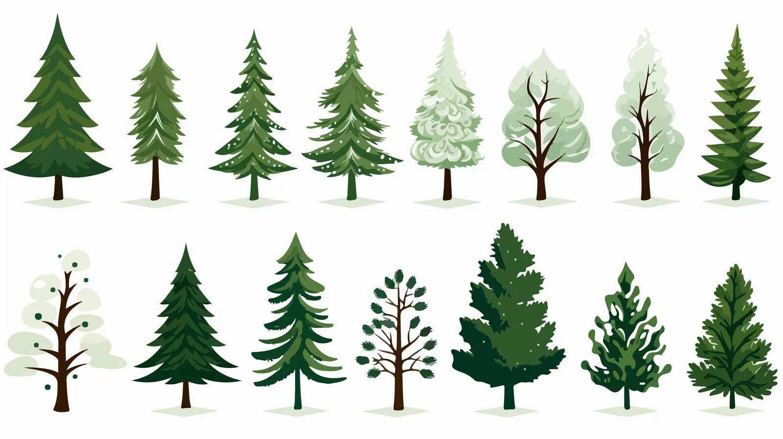Christmas Tree Collection on White Background — free download from Dotvec