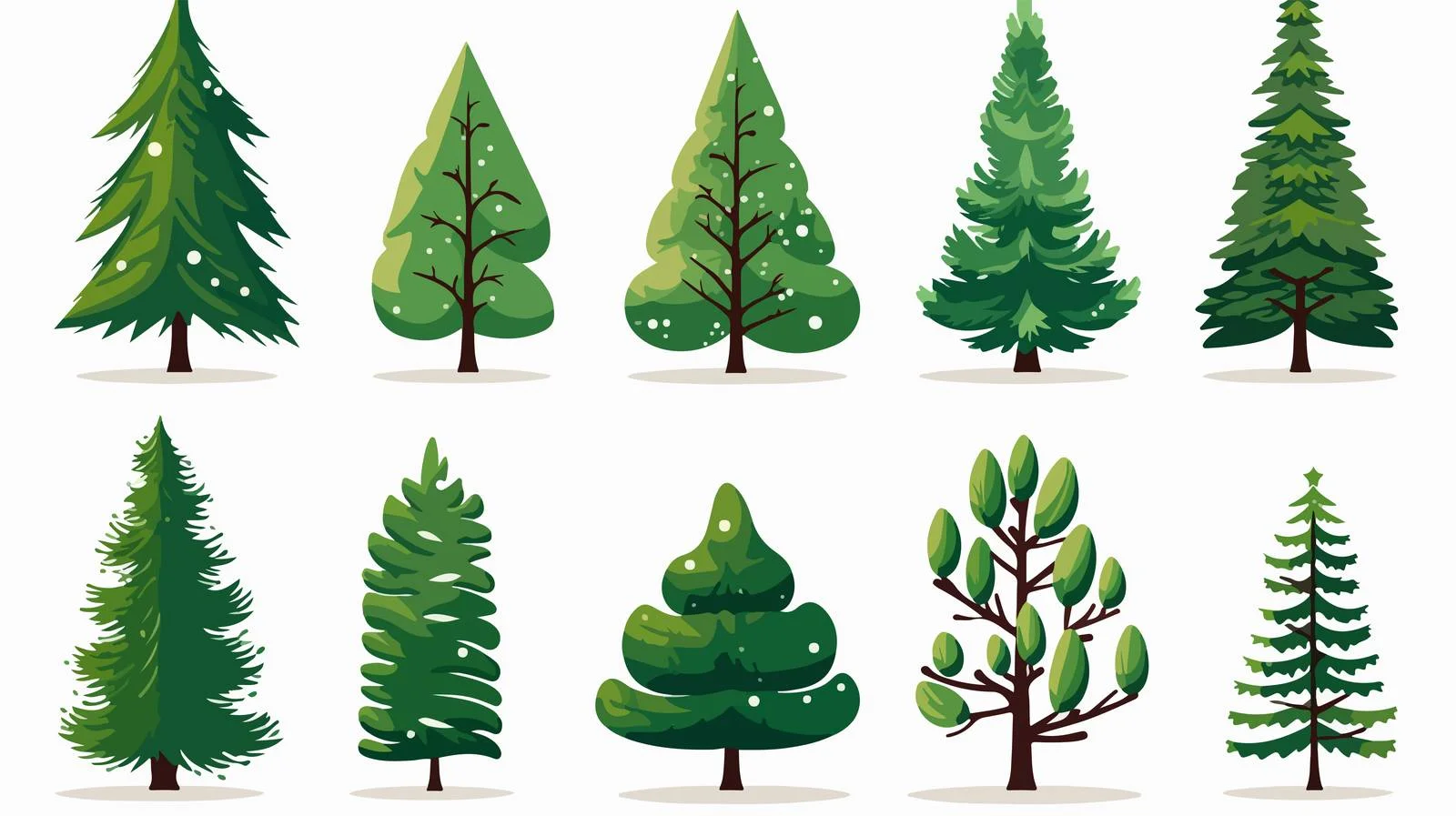 Christmas Tree Collection on White Background — free download from Dotvec