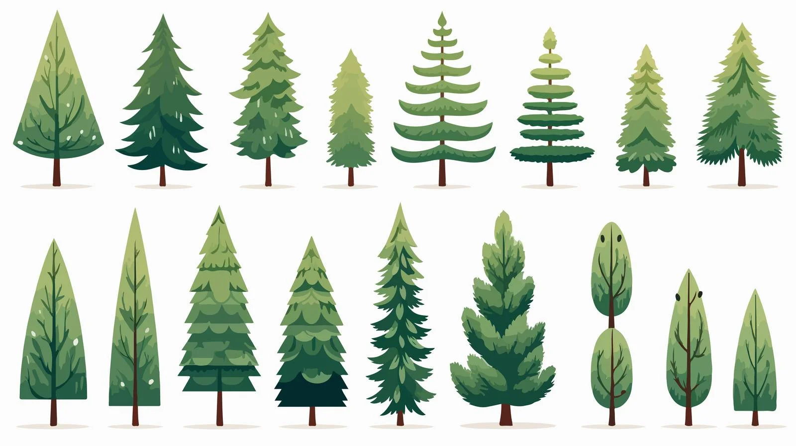 Christmas Tree Collection on White Background — free download from Dotvec