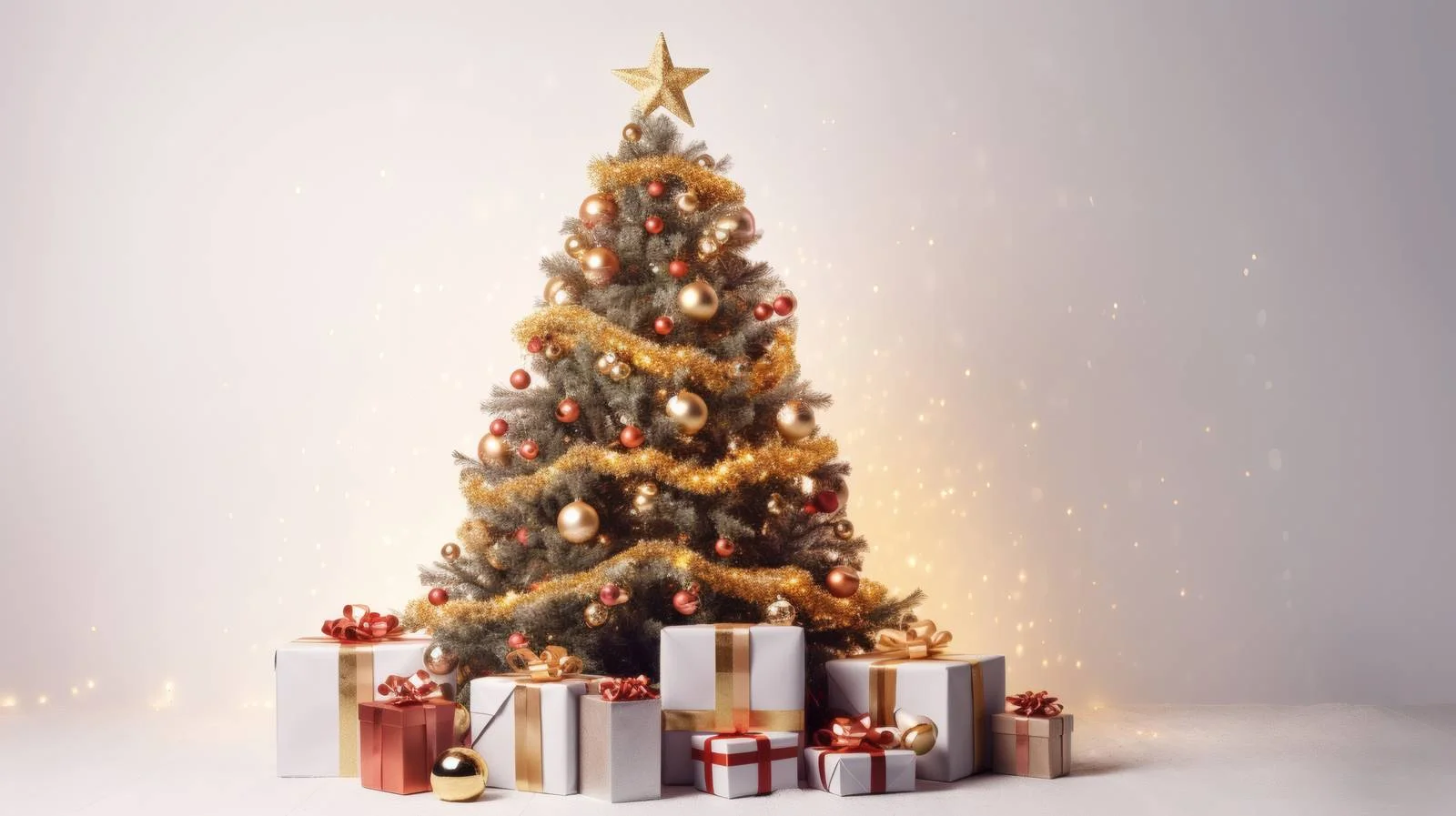 Elegant Outdoor Christmas Tree with Gifts — free download from Dotvec