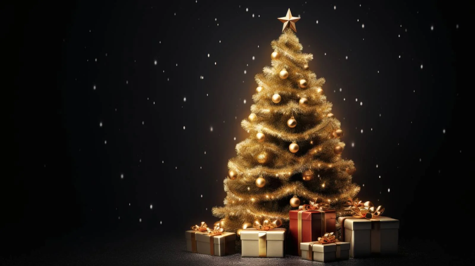 Festive Outdoor Christmas Tree with Blurred Lights — free download from Dotvec