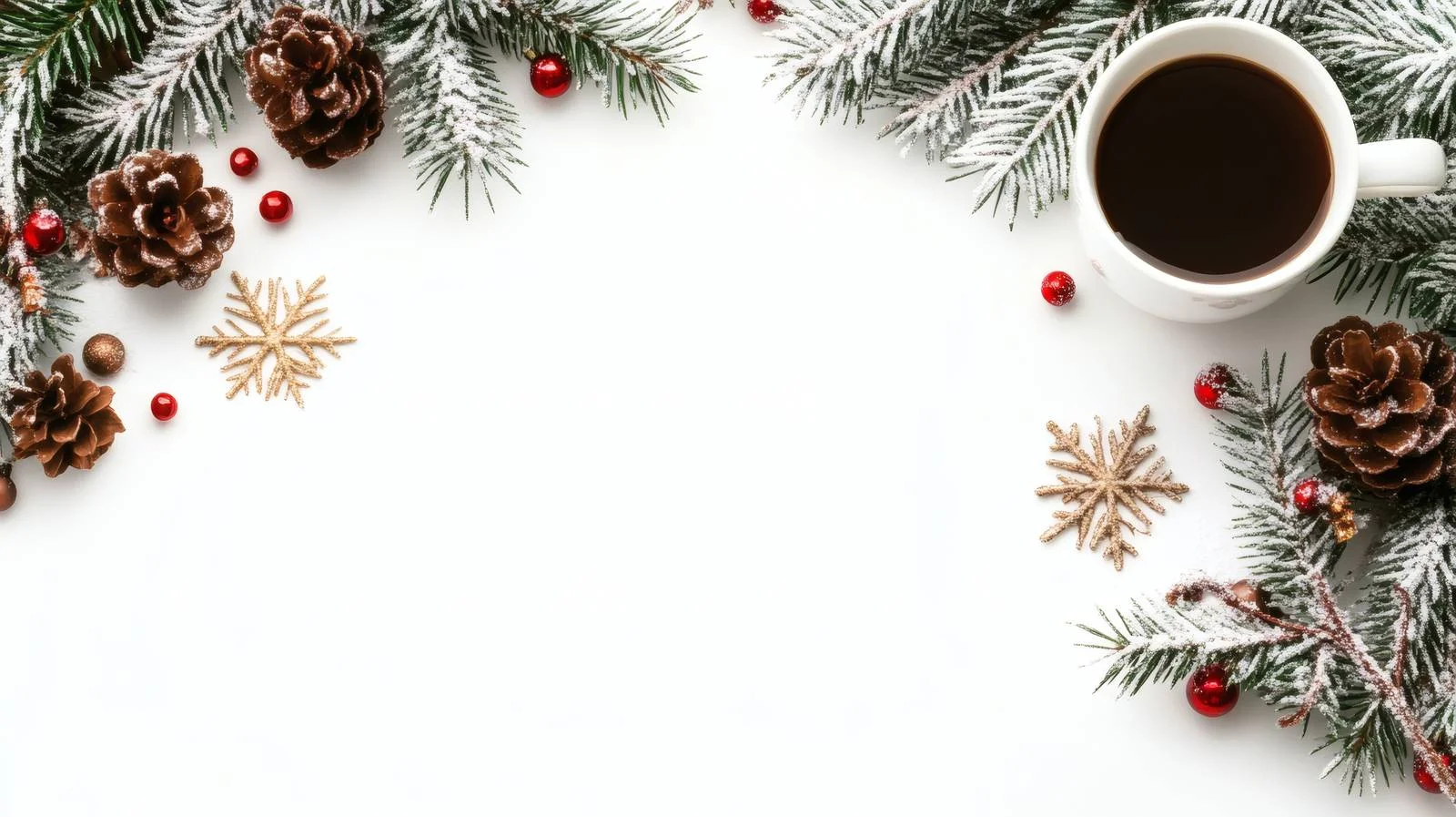 Festive Winter Background with Isolated Coffee — free download from Dotvec