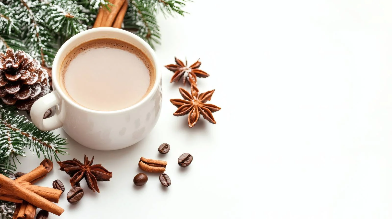 Festive Winter Scene with Isolated Coffee — free download from Dotvec