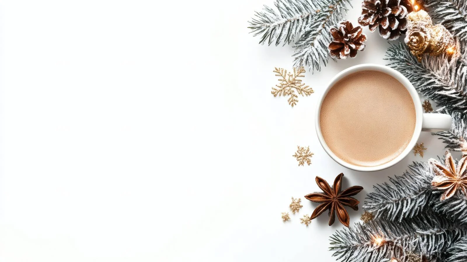 Festive Coffee on White Christmas Background — free download from Dotvec