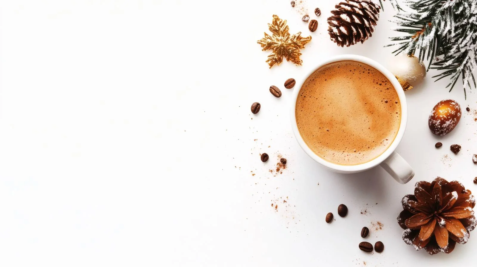Elegant Christmas Coffee Winter Scene — free download from Dotvec