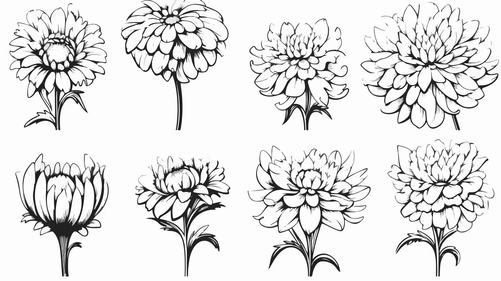 Chrysanthemum Sketch Comic Style — free download from Dotvec