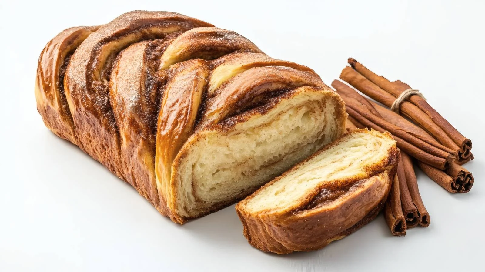 Delicious Cinnamon Babka Bread on White Background — free download from Dotvec