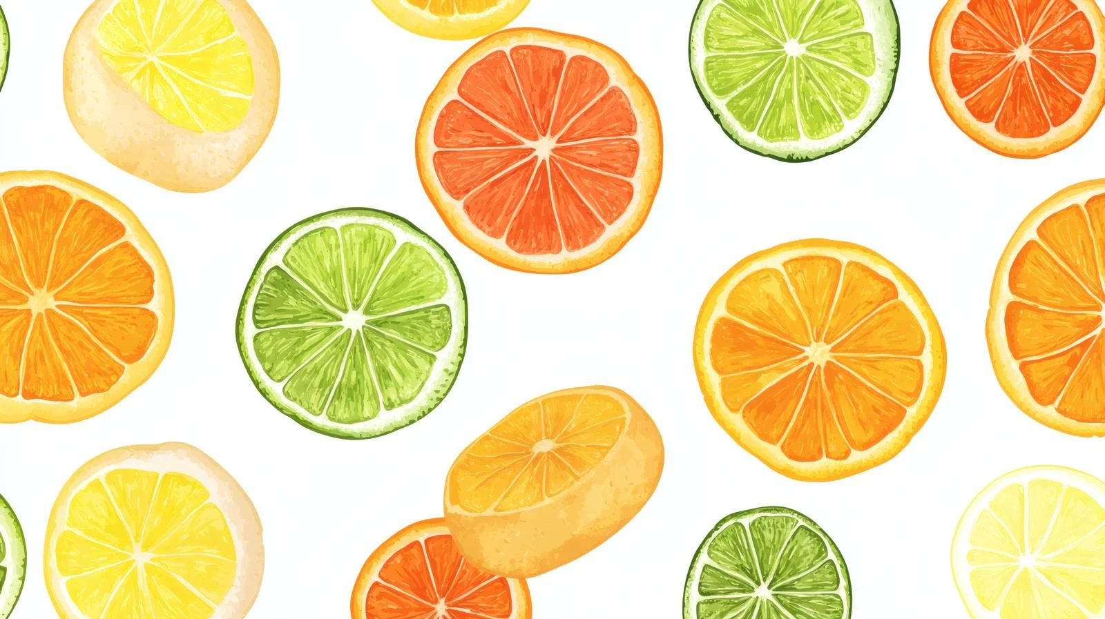 Vibrant Citrus Slice Trio Pattern Design — free download from Dotvec