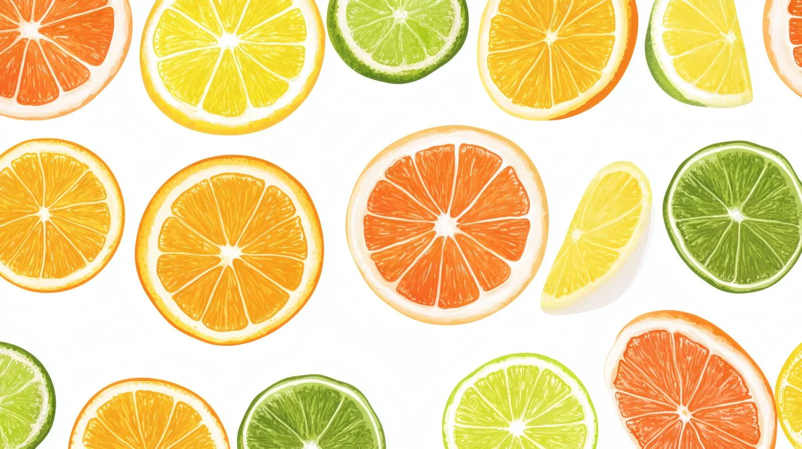 Vibrant Citrus Slice Pattern with Orange, Lemon, and Lime — free download from Dotvec