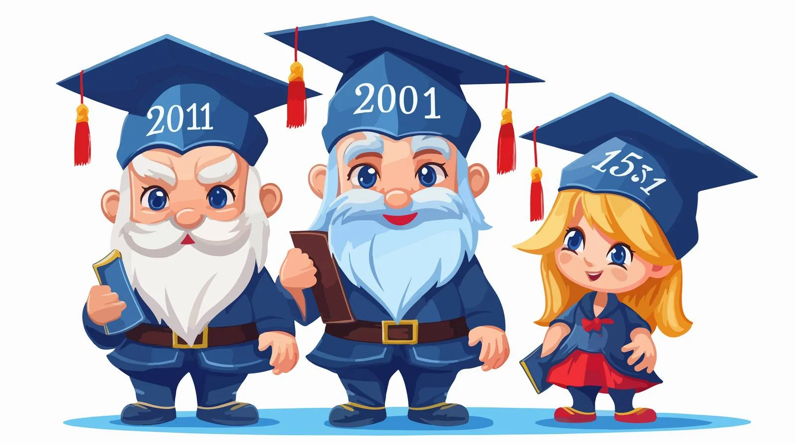 Gnomes Celebrating Senior Graduation Ceremony — free download from Dotvec