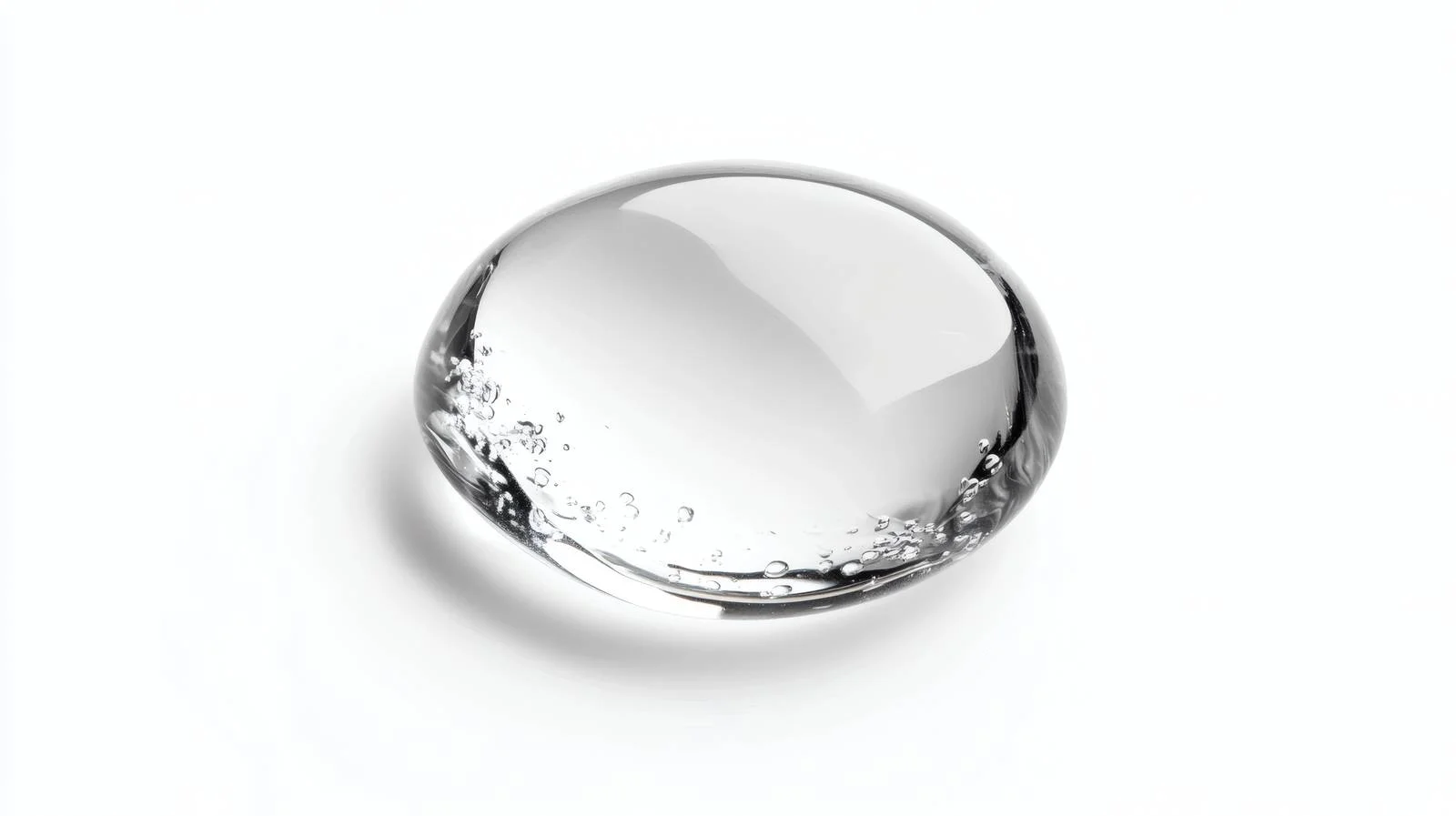 Transparent gel drop on white surface — free download from Dotvec