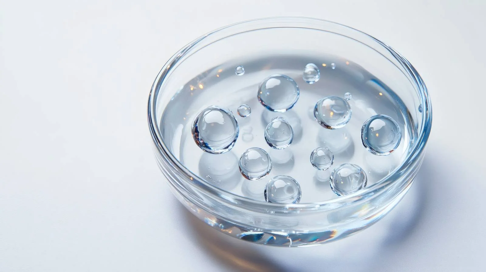 Transparent Gel Drops in Petri Dish on White Background — free download from Dotvec