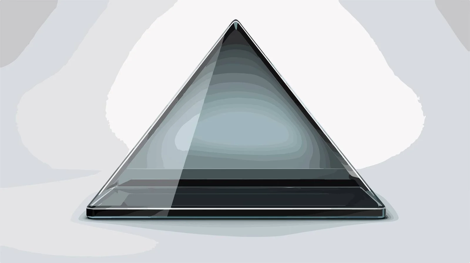 Modern Glass Pyramid on Gray Background — free download from Dotvec