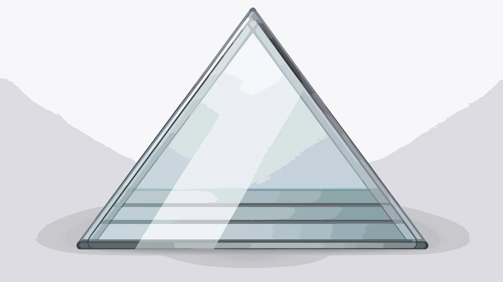 Modern Glass Pyramid on Gray Background — free download from Dotvec