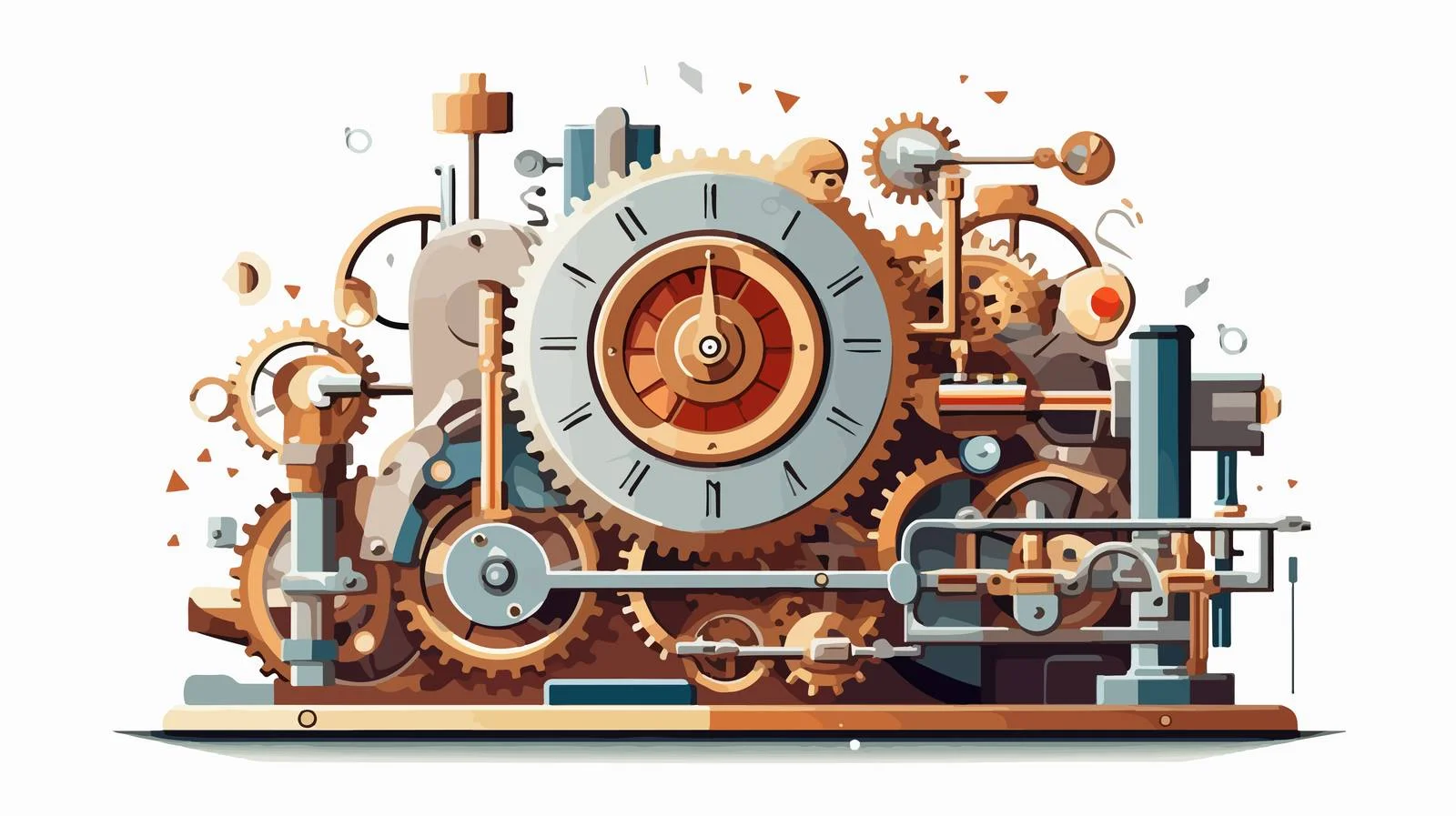 Clock Mechanism Assembly Cartoon Illustration — free download from Dotvec
