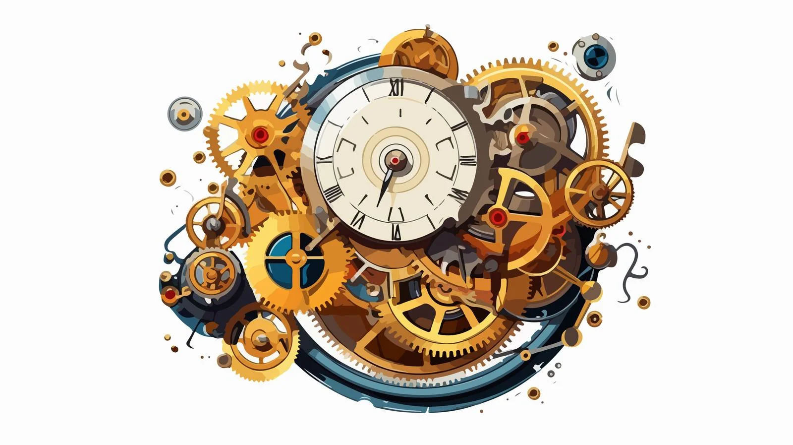 Clock Mechanism Assembly Illustration — free download from Dotvec