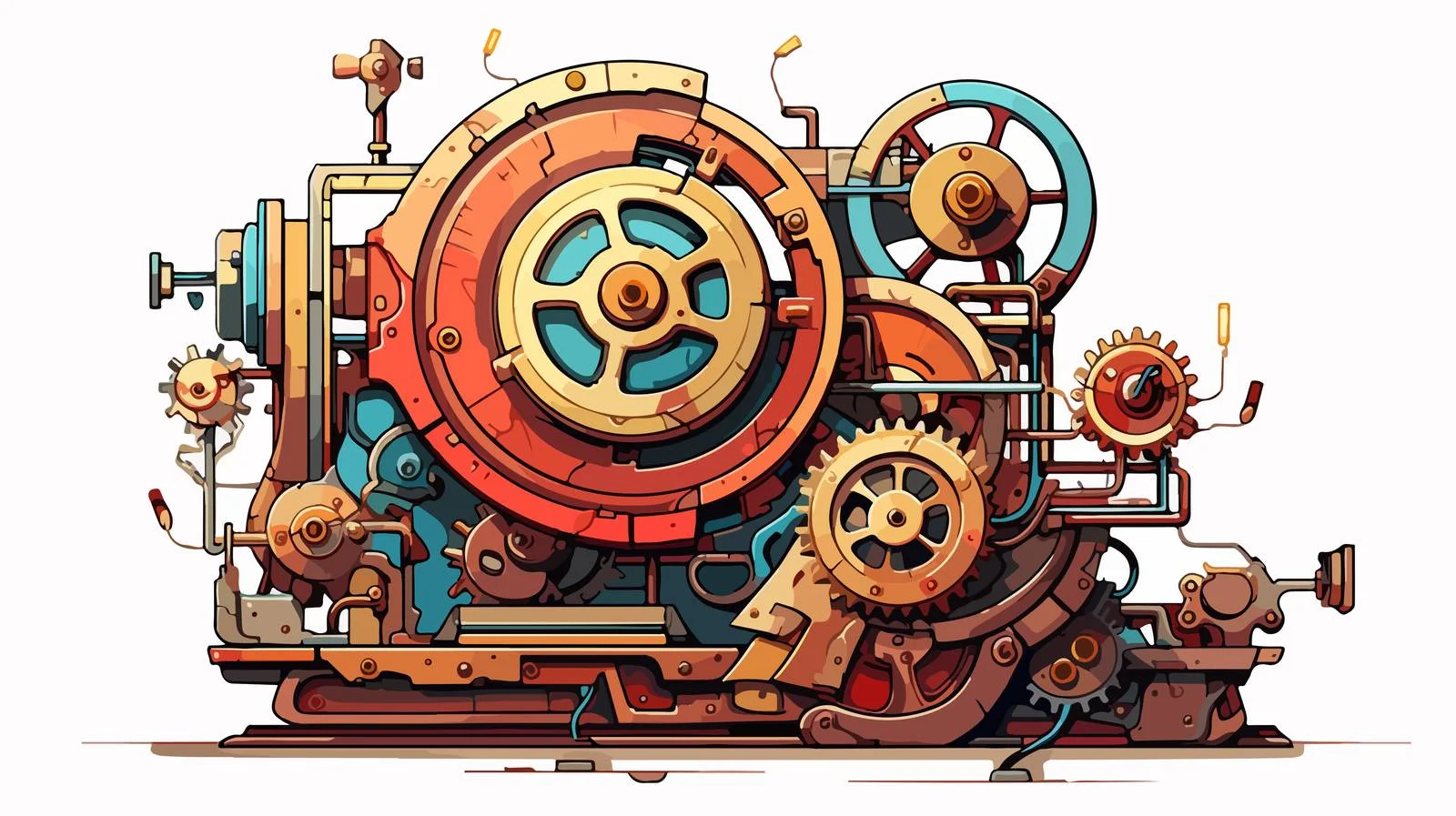 Clock Mechanism Assembly Cartoon Illustration — free download from Dotvec