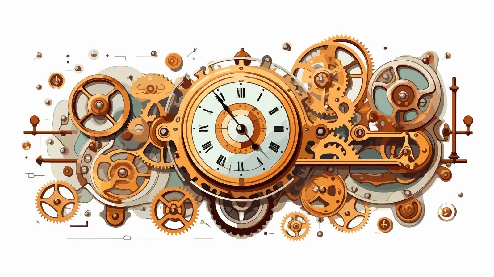 Clock Mechanism Assembly Cartoon Illustration — free download from Dotvec