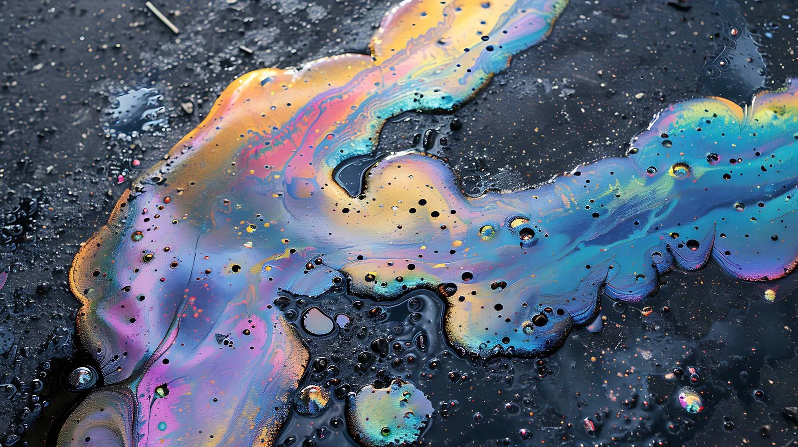 Vibrant oil spill shimmering up-close view — free download from Dotvec