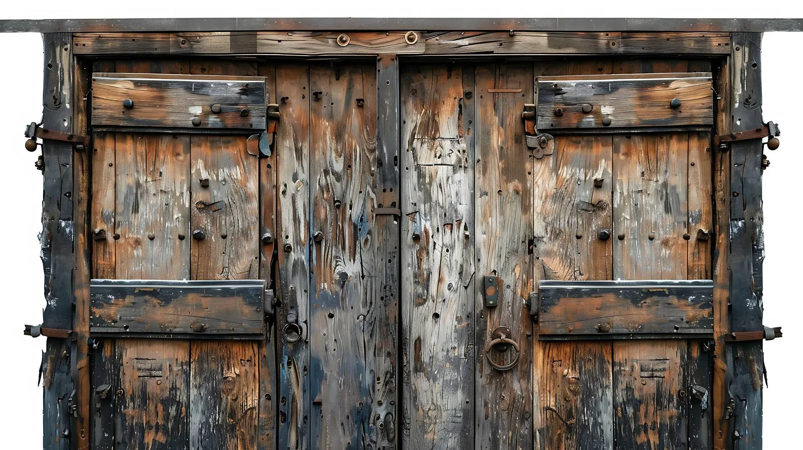 Detailed Wooden Doors Against White Background — free download from Dotvec
