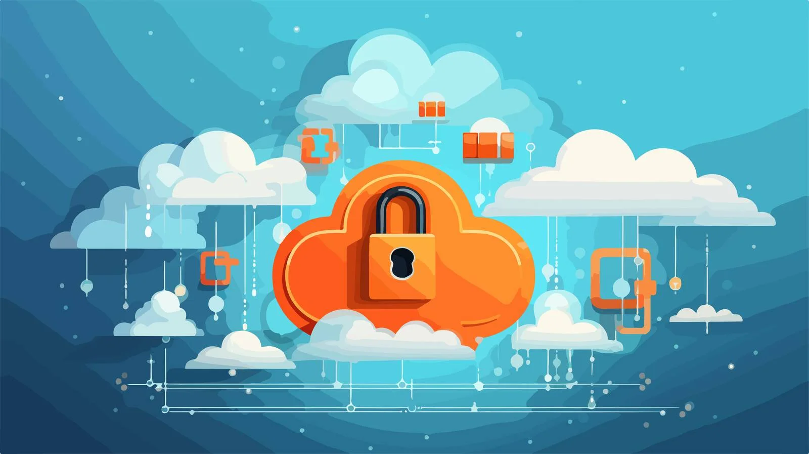 Secure Cloud Computing Padlock Image — free download from Dotvec