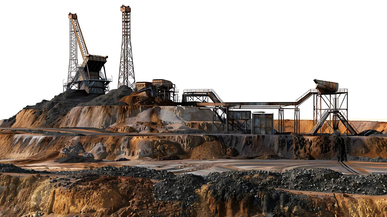 Coal Mining Industry in Kazakhstan on White — free download from Dotvec