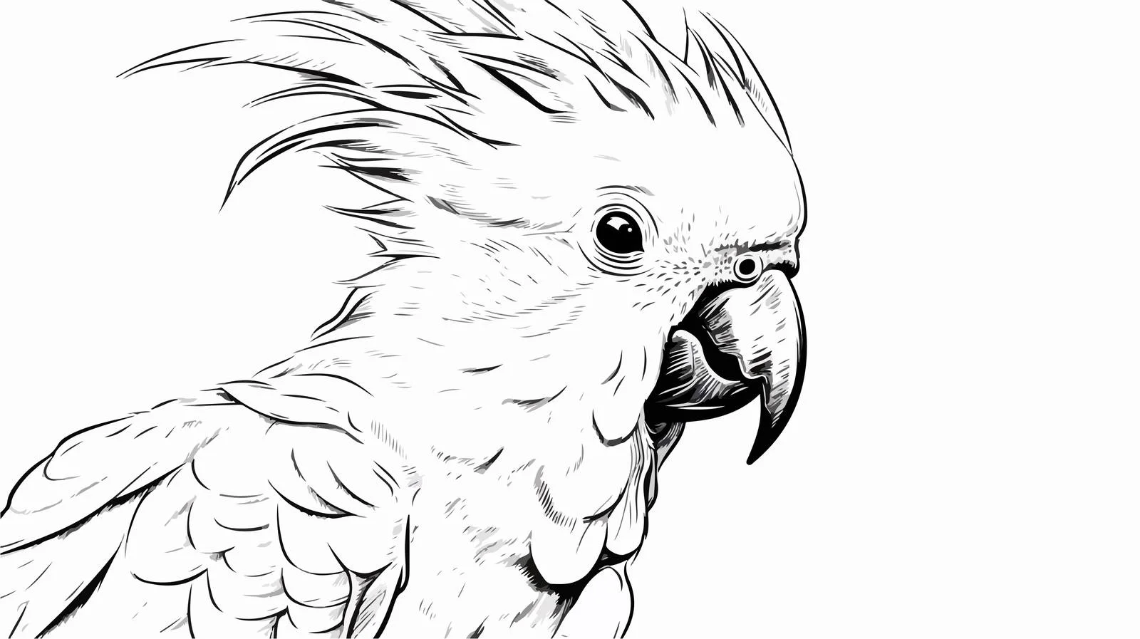 Cartoon Cockatoo Parrot Hand Drawn Sketch — free download from Dotvec