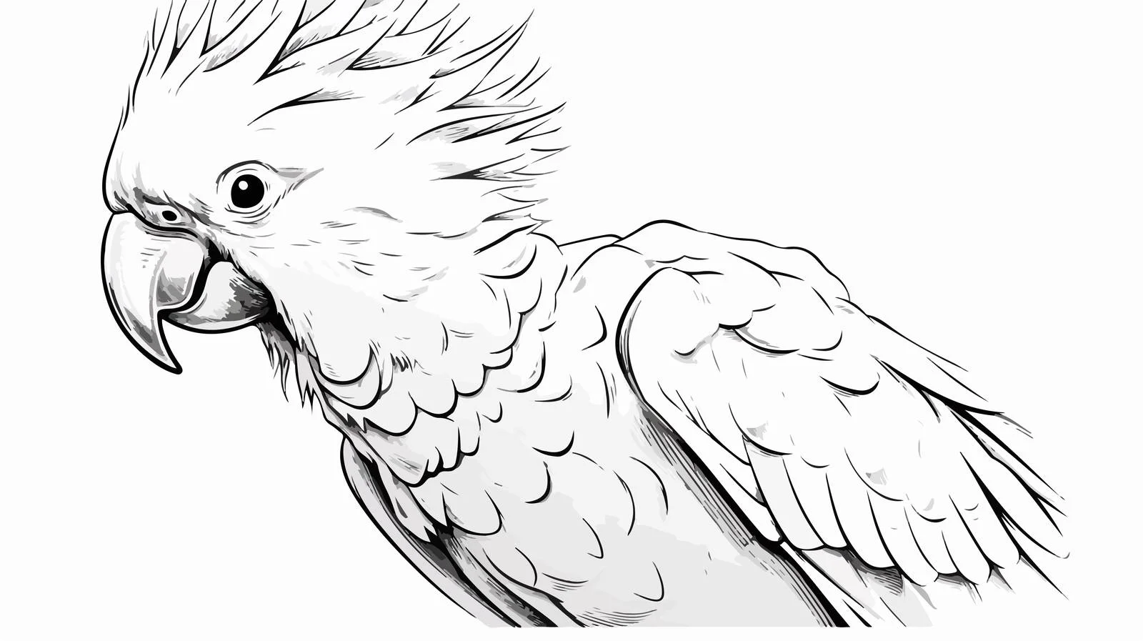 Cartoon Cockatoo Parrot Head Sketch Illustration — free download from Dotvec