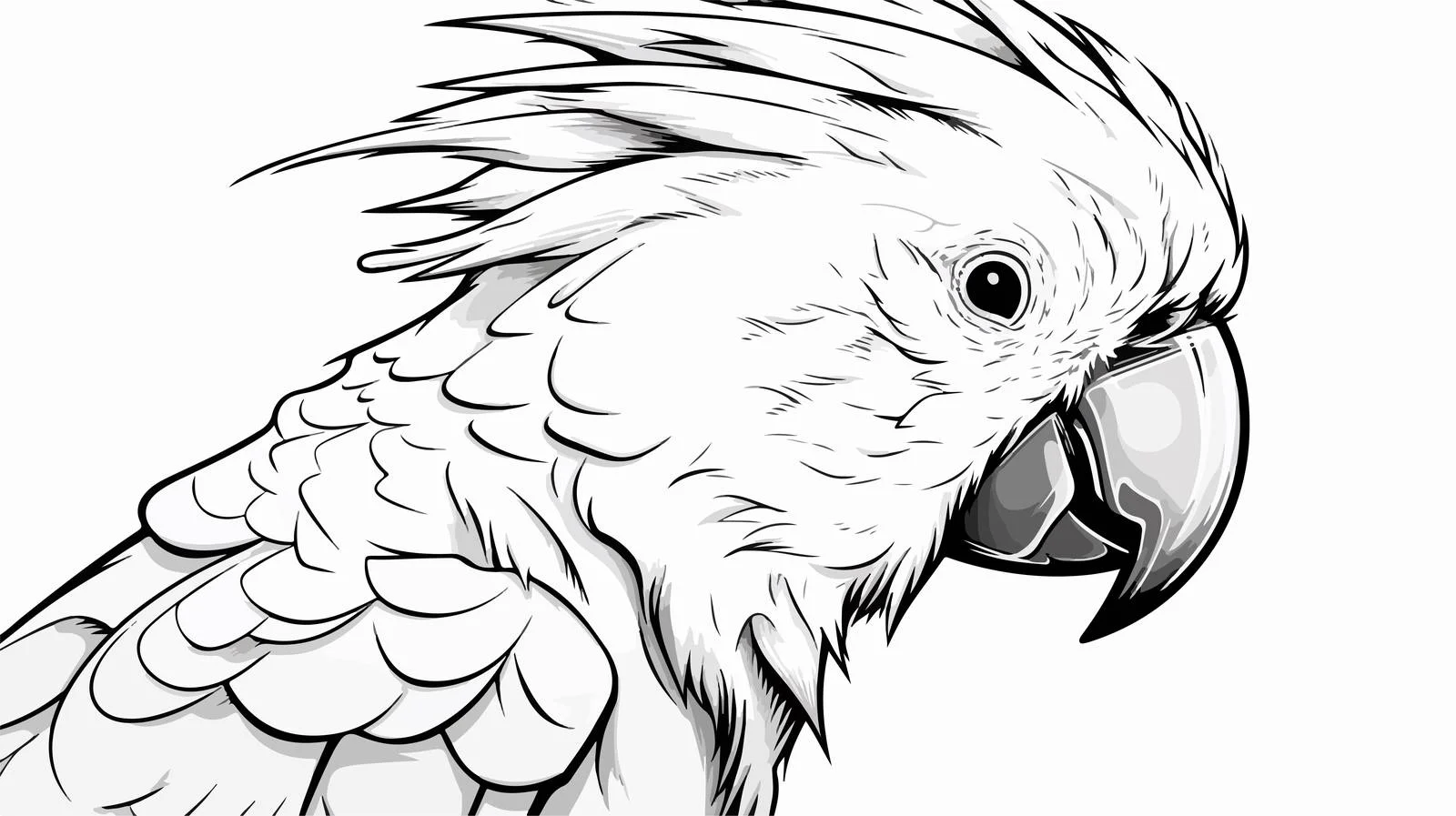 Cartoon Cockatoo Head Sketch Illustration — free download from Dotvec