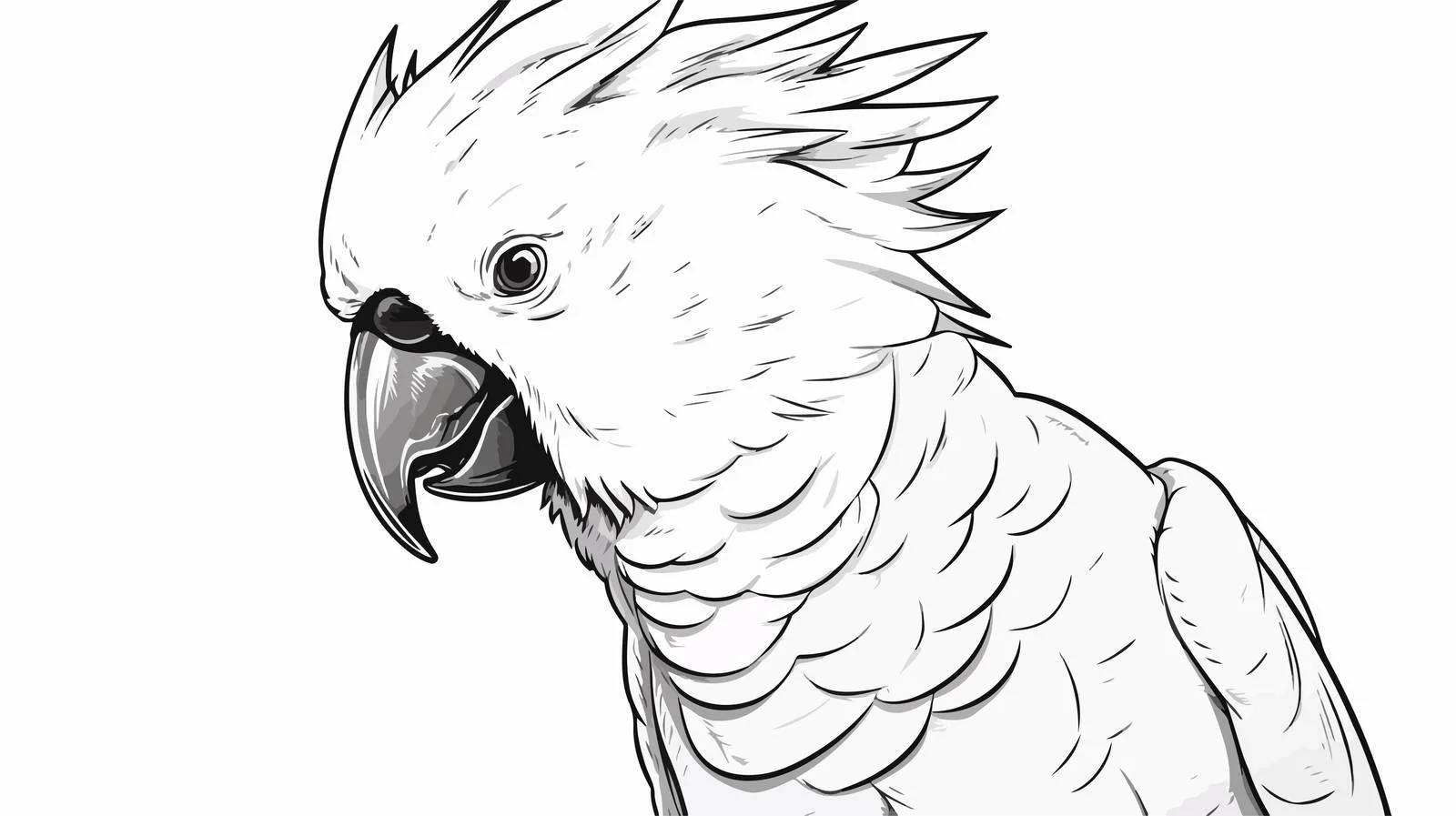 Cartoon Cockatoo Parrot Head Sketch Illustration — free download from Dotvec