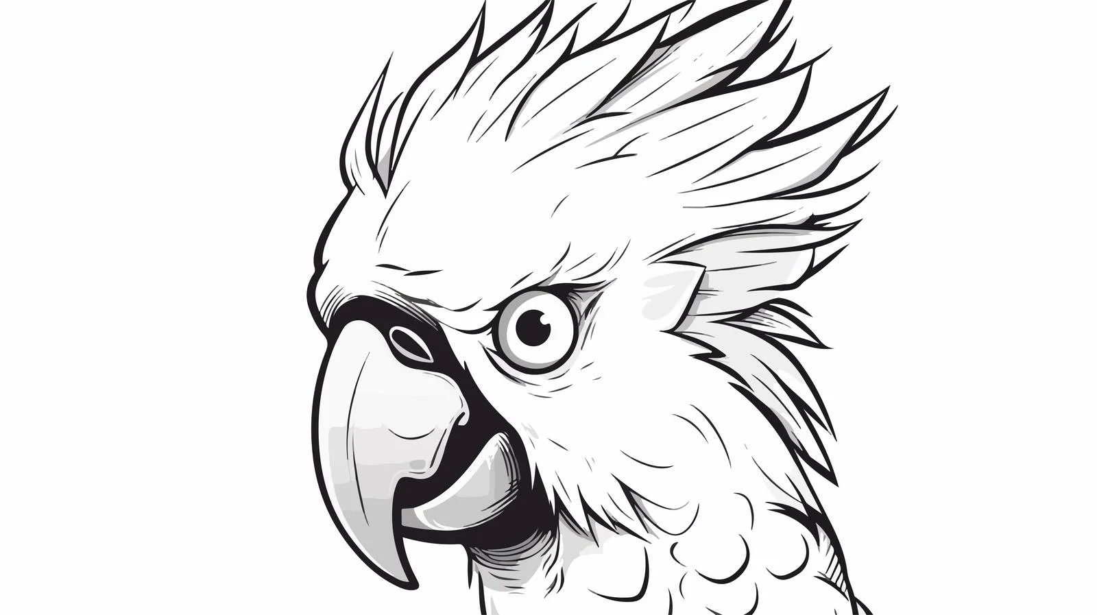 Cartoon Cockatoo Parrot Sketch Illustration — free download from Dotvec