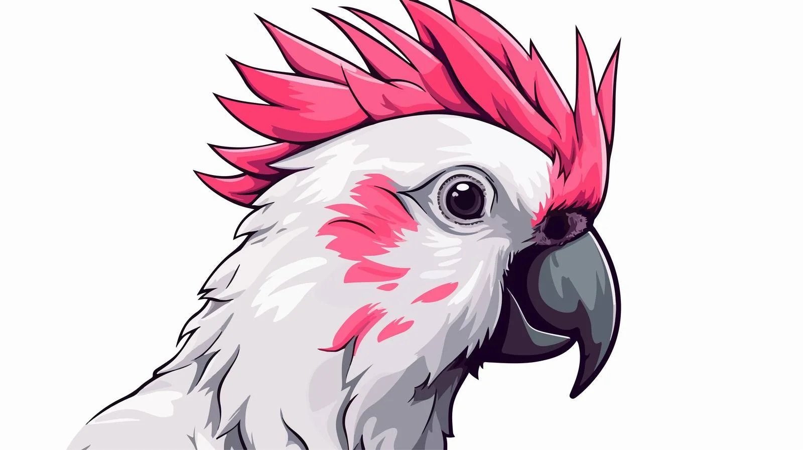 Cartoon Cockatoo Parrot Head Sketch Illustration — free download from Dotvec
