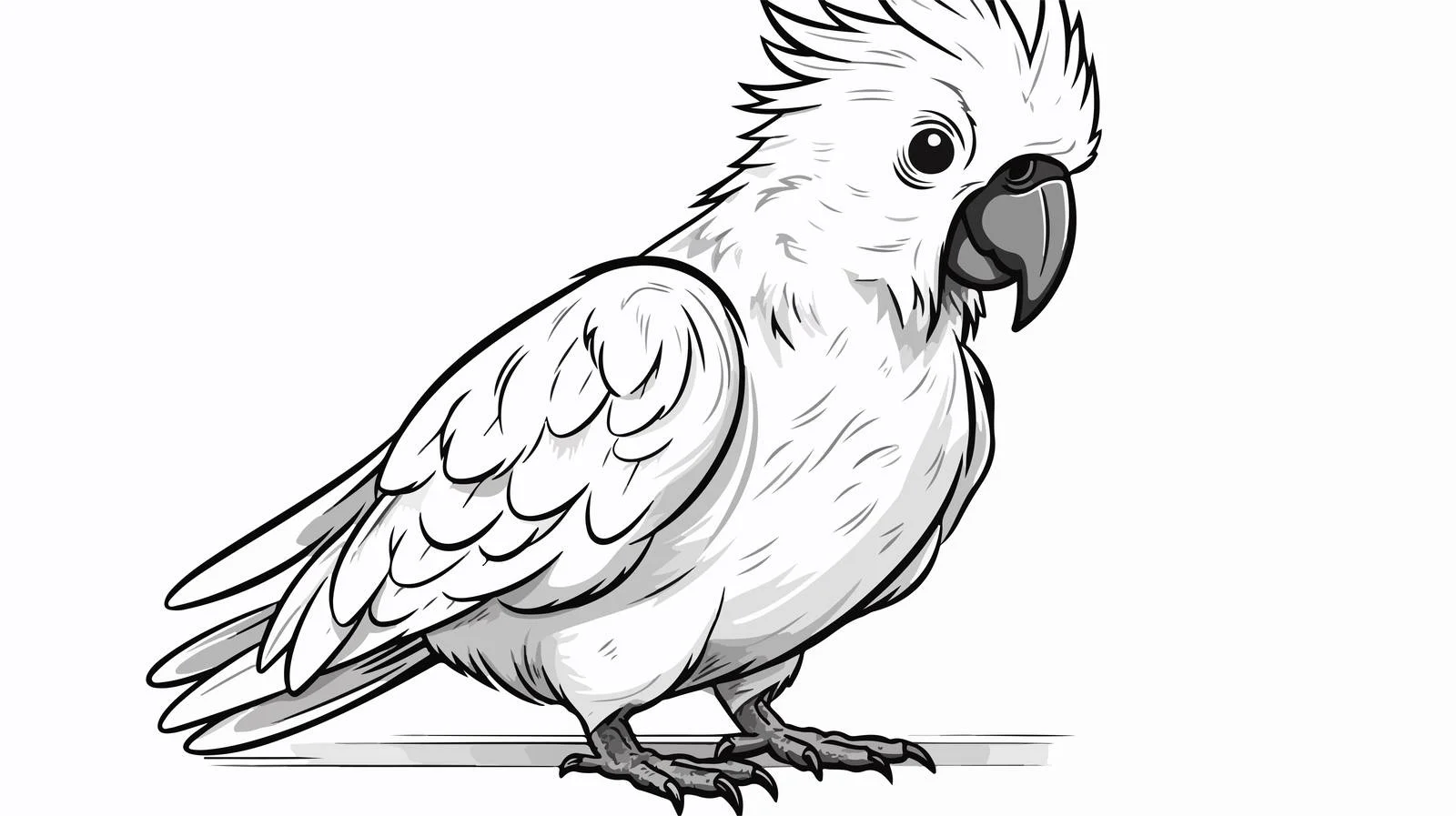 Cockatoo Cartoon Head Sketch Illustration — free download from Dotvec