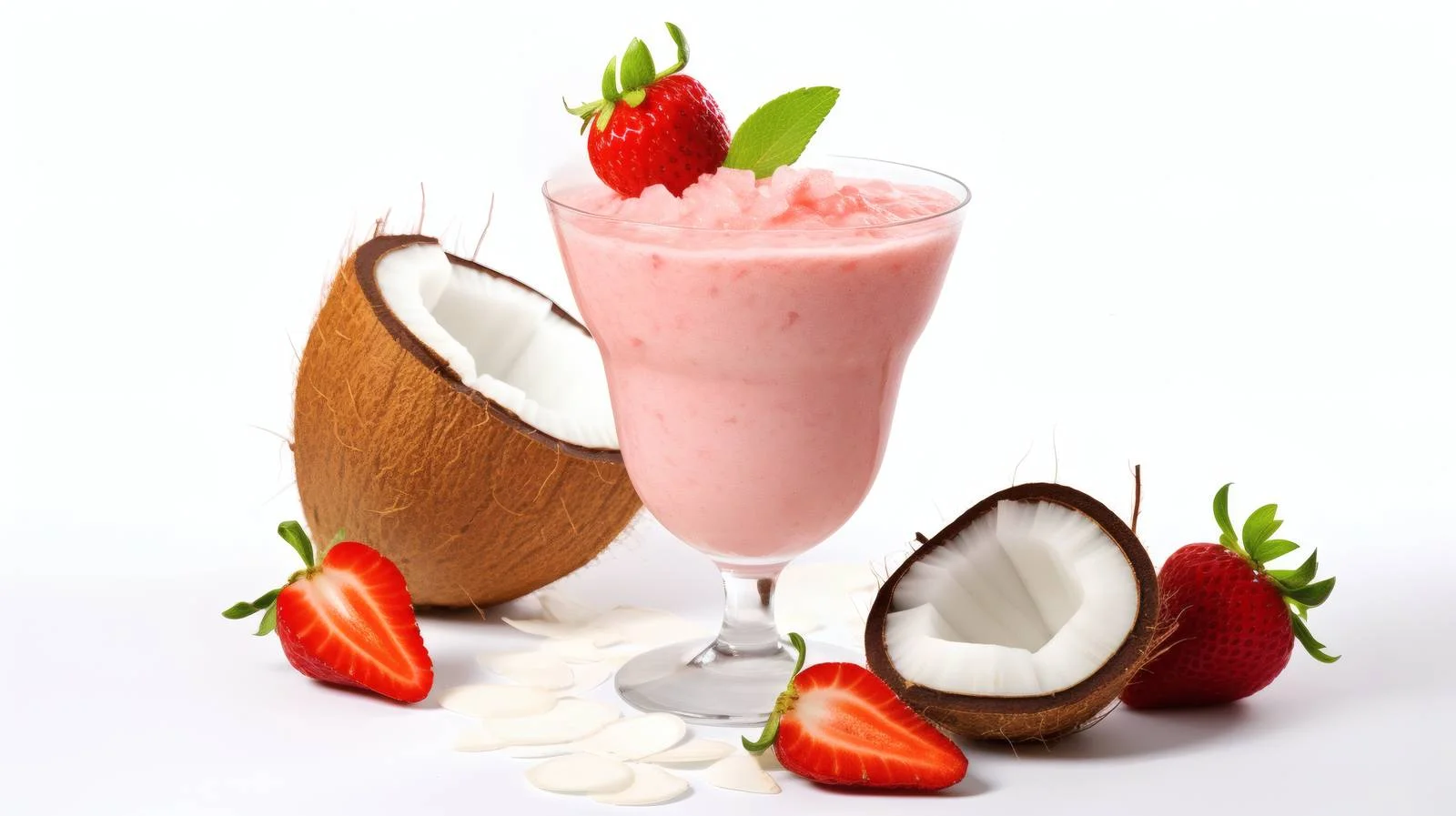 Refreshing Coconut Strawberry Daiquiri Drink — free download from Dotvec