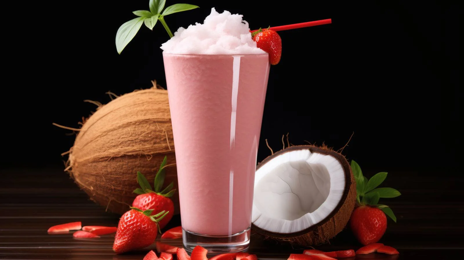 Refreshing Coconut Strawberry Daiquiri Drink — free download from Dotvec