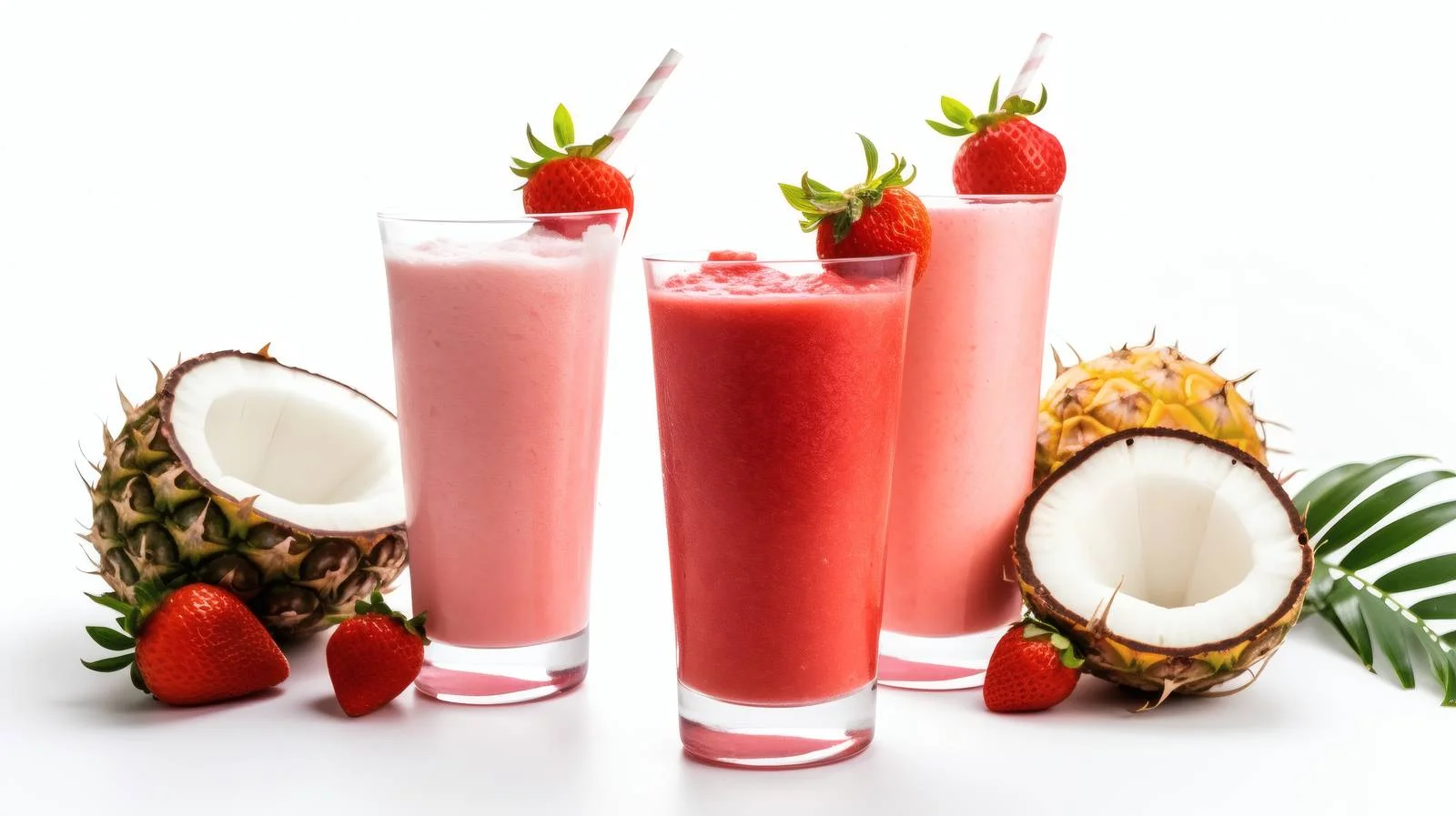Exquisite Coconut Strawberry Daiquiri on White — free download from Dotvec