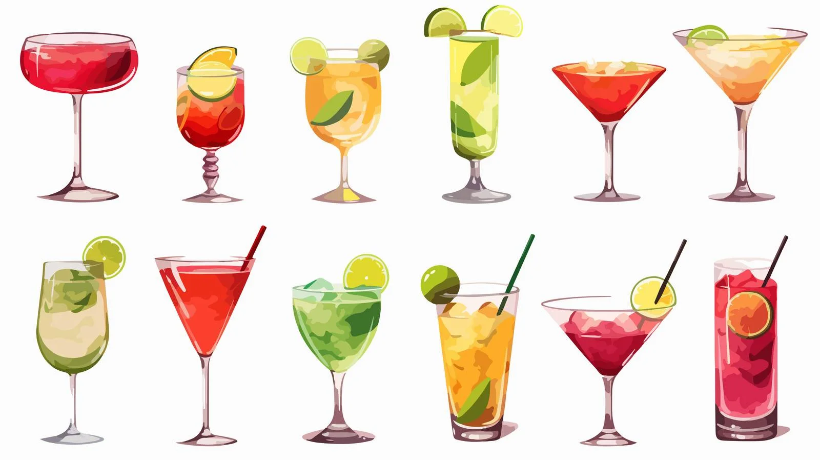 Hand-Drawn Cocktail Illustration Set — free download from Dotvec