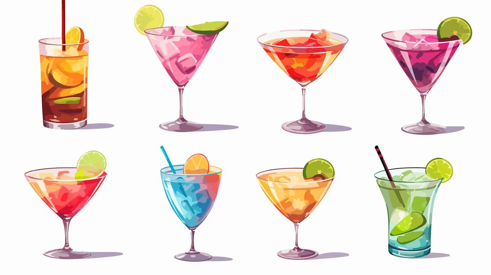 Hand-Drawn Coctails Vector Set — free download from Dotvec