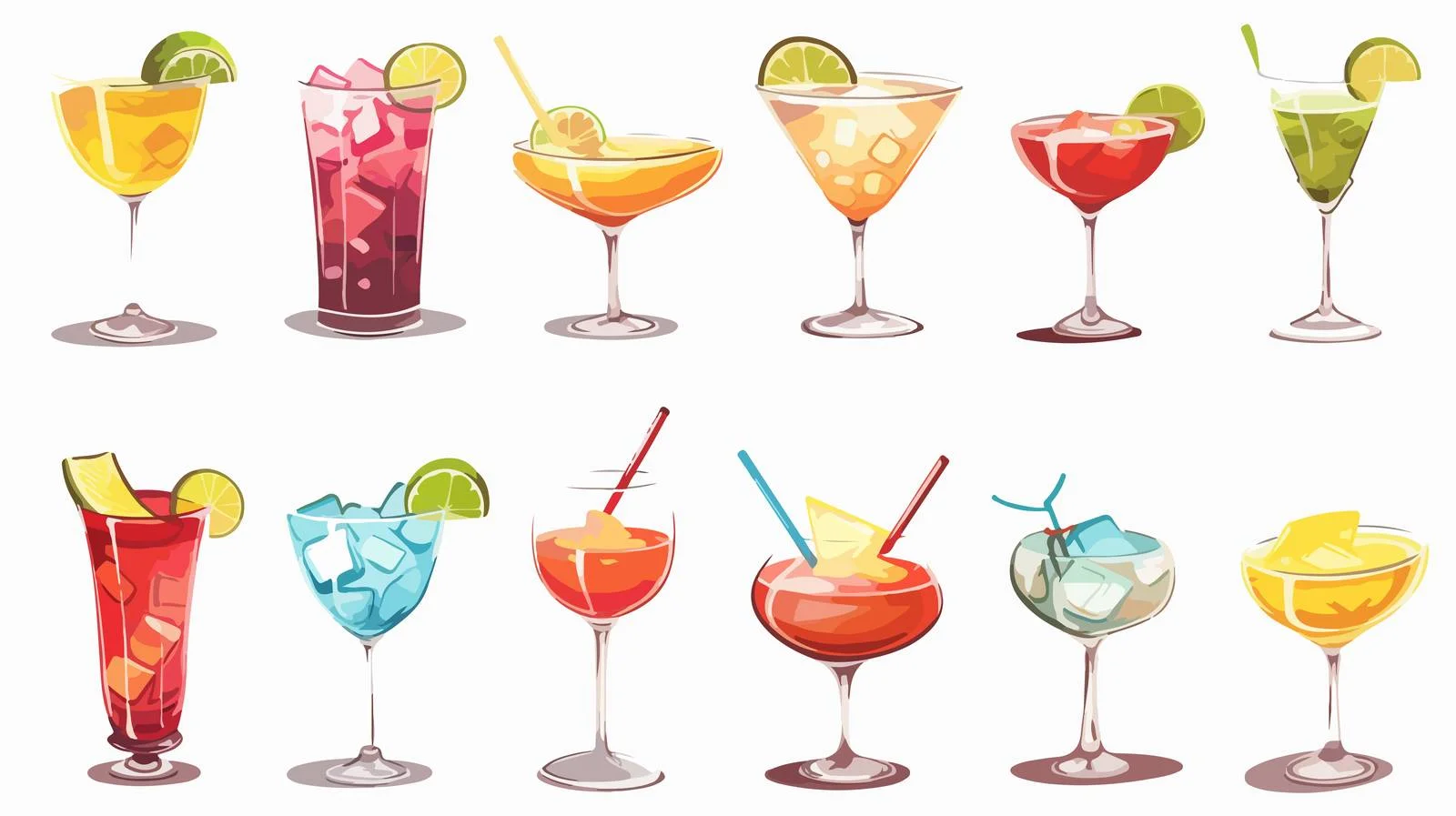 Hand-Drawn Cocktail Vector Set — free download from Dotvec