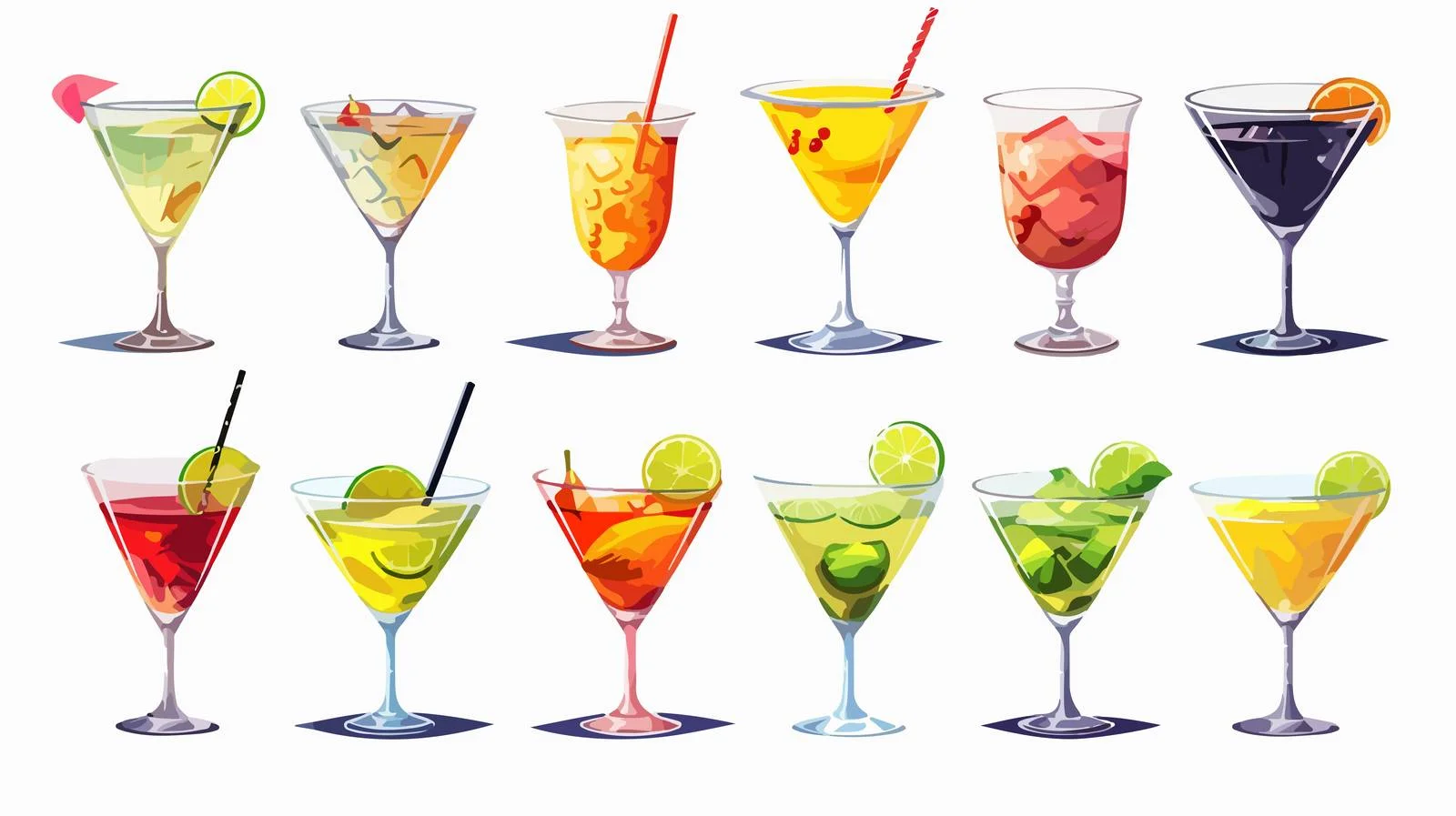 Hand-Drawn Cocktails Vector Illustration Set — free download from Dotvec